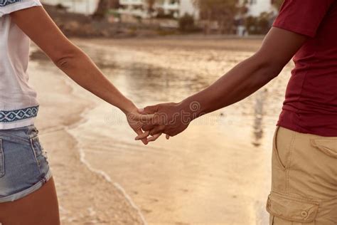 Love Couple Holding Hands Fingers Sunset Beach Stock Photos Free