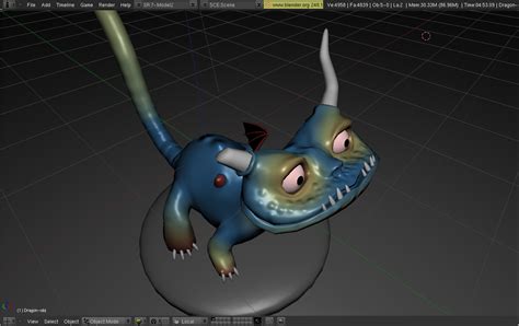 free dragon blender rigged 3d model