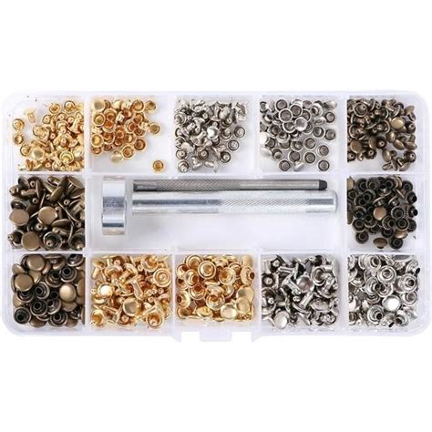 Rivet Solide Rivets En Cuir 240Pcs Double Cap Rivets Pour Les Courroies