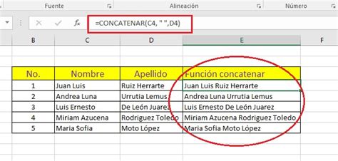 Fórmulas Avanzadas en Excel Concatenar