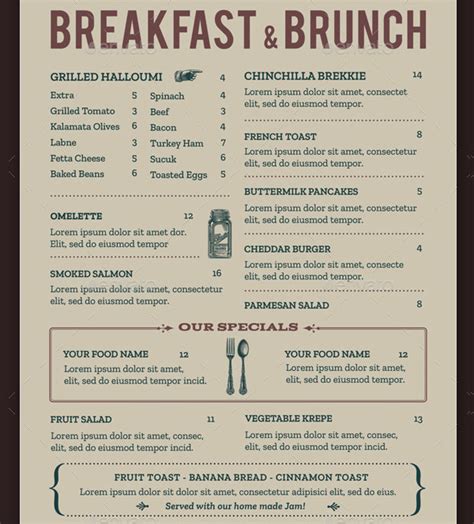 Brunch Menu Template 21 Free And Premium Designs Download