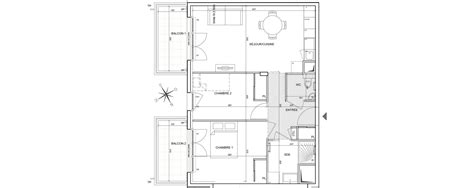 Plan Appartement T3 De 55 33 M² Neuf à Plaisir Résidence « Le Clos Du