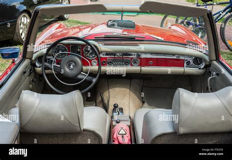 Mercedes-Benz W113 280 SL during Mercedes vintage cars show in Mercedes Station bar in Warsaw ...