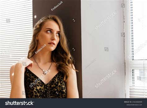 Natural Beautiful Blonde Woman Freckles Blue Stock Photo Shutterstock