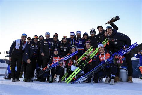 Hochfilzen La France Troisi Me Du Relais F Minin Derri Re La Norv Ge