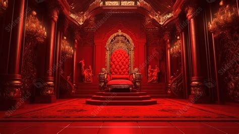 Majestic Red Throne 3d Rendered Image Of An Opulent Throne Room