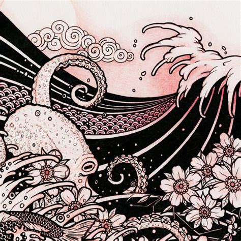 Japanese Wave Drawing at PaintingValley.com | Explore collection of ...