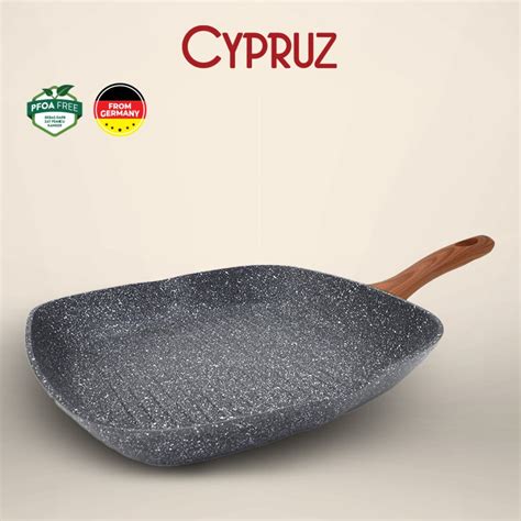 Jual Cypruz Fry Pan Marble Grill 28cm Fp 0648 2 Induksi Gagang Kayu