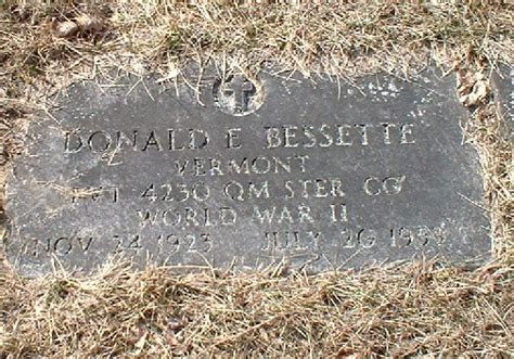 Donald Ernest Bessette Find A Grave Memorial