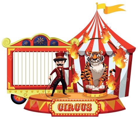 A Circus Show On White Background Cartoon Symbol Background Vector