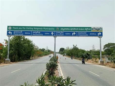 Stainless Steel Rectangular National Highway Sign Board Board