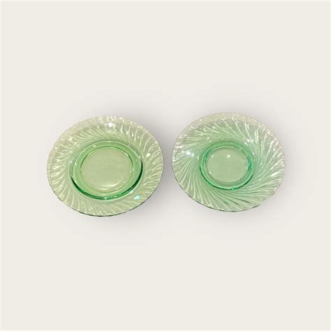 Green Depression Glass 6" Plates | Recreated Designs