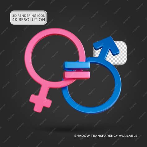 Premium Psd Blue And Pink Male And Female 3d Isolated Gender Equality Concept Icon