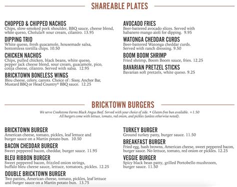 Bricktown Brewery Wichita Falls, TX Menu (Updated: February 2023)