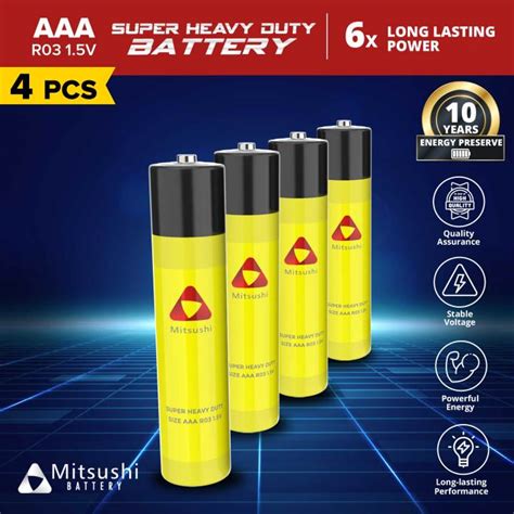 Mitsushi R V Pcs Aaa Super Heavy Duty Battery Lazada Ph