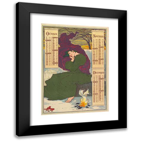 Louis Rhead X Black Modern Framed Museum Art Print Titled October