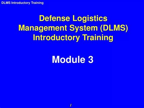 Ppt Defense Logistics Management System Dlms Introductory Training Powerpoint Presentation