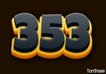 353 Text Effect and Logo Design Number