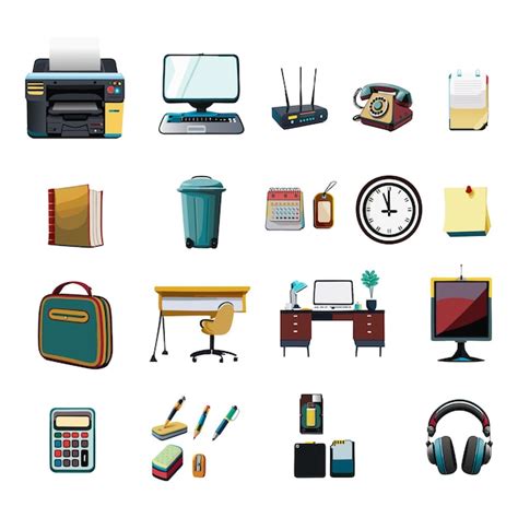 Collection of office items | Premium AI-generated vector