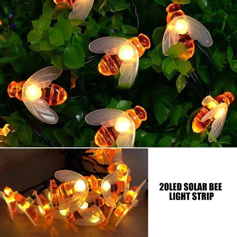 Solar Powered Cute Honey Bee Led String Fairy Light Leds Bee Outdoor