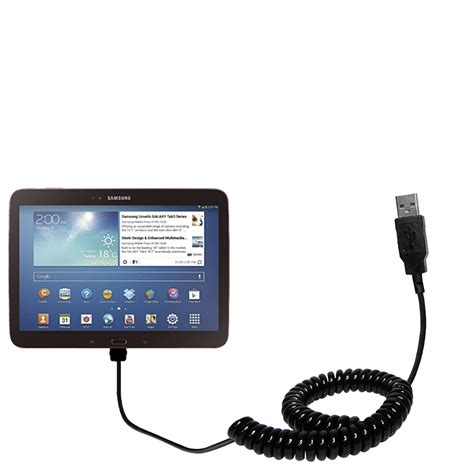 Coiled Power Hot Sync USB Cable Suitable For The Samsung Galaxy Tab 3 With Both Data And Charge
