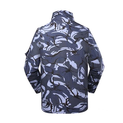 Navy Blue Camouflage Camouflage Military Winter Fleece Jacket For ...