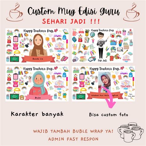 Jual Mug Custom Guru I Mug Custom Edisi Pekerjaan I Kado Unik I Kado