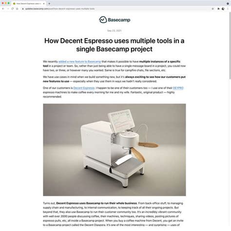 Article How Decent Uses Basecamp