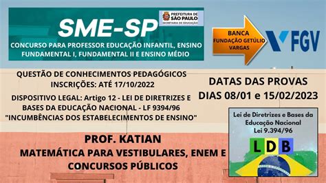 AULA 42 SME SP ART 12 LDB LF 9394 96 Das incumbências das