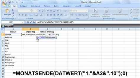 Weitere Excel Funktionen Datwert Youtube