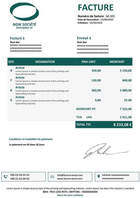 Exemple De Facture Proforma Excel Soak Viewer