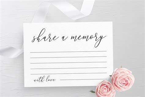 Share A Memory Card Template Fully Editable Printable Funeral Etsy España