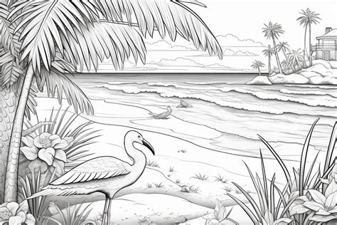 Free Beach Scene Coloring Pages