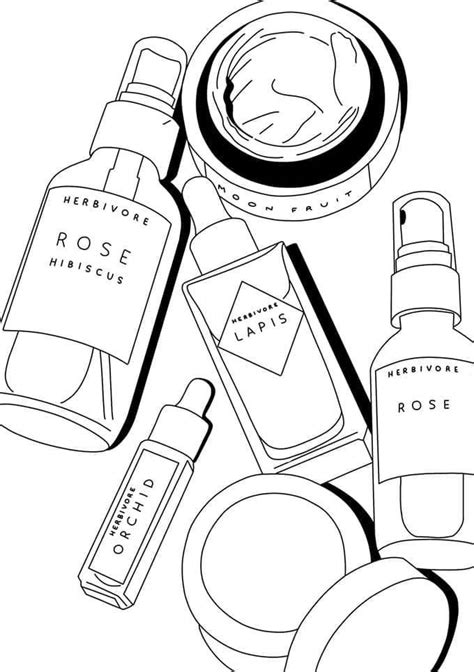 An Image Of Cosmetics Products Coloring Page