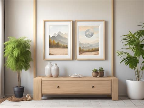 Premium AI Image | Photo of a cozy living room with two art paintings ...