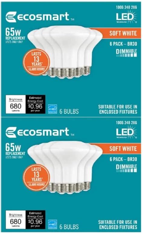 Ecosmart Watt Equivalent Br Dimmable Energy Star Led Light Bulb