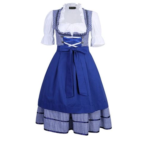 Kitsin Womens German Dirndl Dress Oktoberfest Beer Maid Costumes For