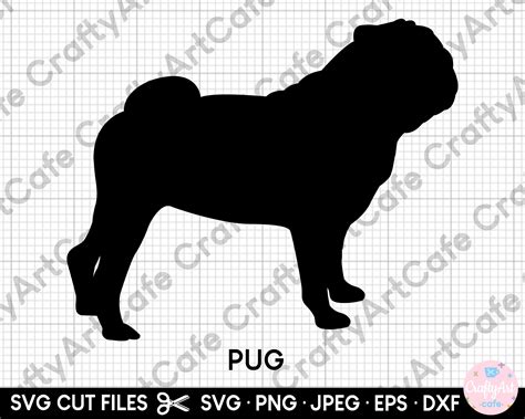 Pug Silhouette Svg Cut File - Etsy