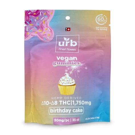 Urb Vegan Gummies D10 D8 Thc Delta Gummies 1750mg Mk Distro