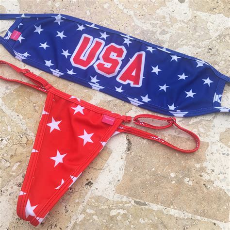 Usa Bandeau Micro Bikini Show Off Your True American Colors