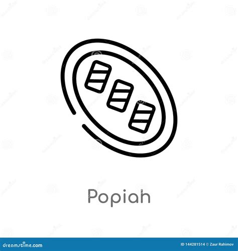 Outline Popiah Vector Icon Isolated Black Simple Line Element