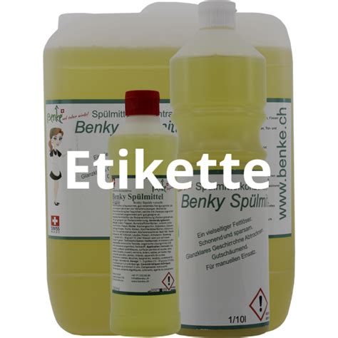 Etikette F R Produkt Benky Sp Lmittel Benke Gmbh