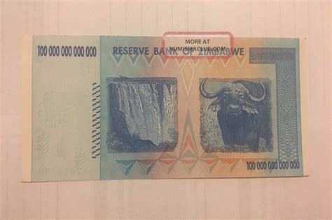 100 Trillion Zimbabwe Dollar Banknote Uncirculated 2008 Aa