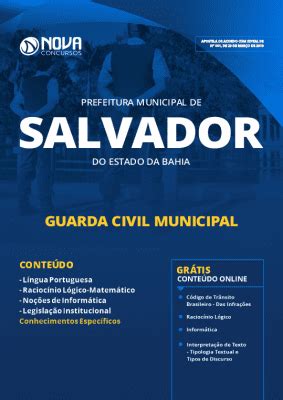 Apostila Prefeitura De Salvador BA 2019 Guarda Civil Municipal