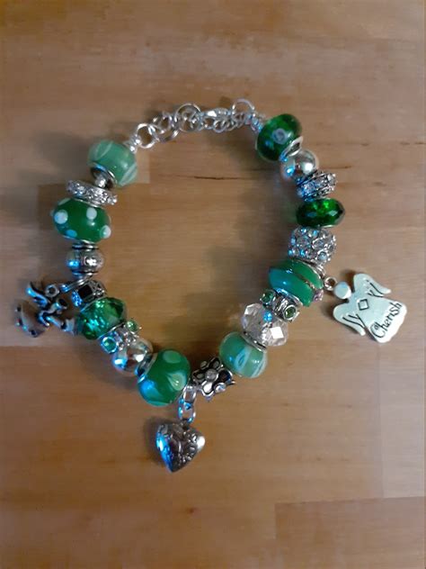 Green Pandora Charm Bracelet - Etsy