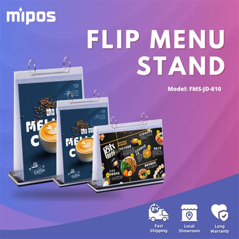 Table Menu Stand With 6 Pocket Display A4 A5 A6 Flip Menu Stand