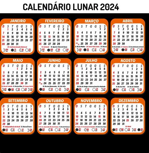 FASES DA LUA DE 2024 COMPLETO MÊS A MÊS PARA IMPRIMIR