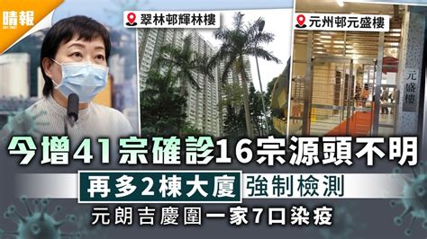 新冠肺炎｜今增41宗確診16宗源頭不明 再多2棟大廈強制檢測 元朗吉慶圍一家7口染疫 晴報 健康 呼吸道疾病 D210103