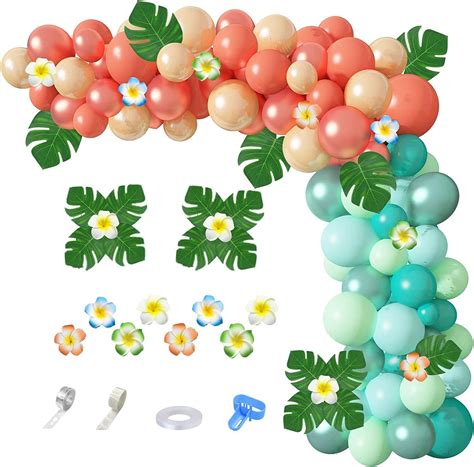 Tropical Balloon Garland Arch Kit Pcs Tropical Hawaii Theme Coral