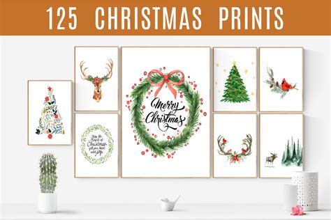 Christmas Wall Art Christmas Printable Set Christmas Prints | Etsy